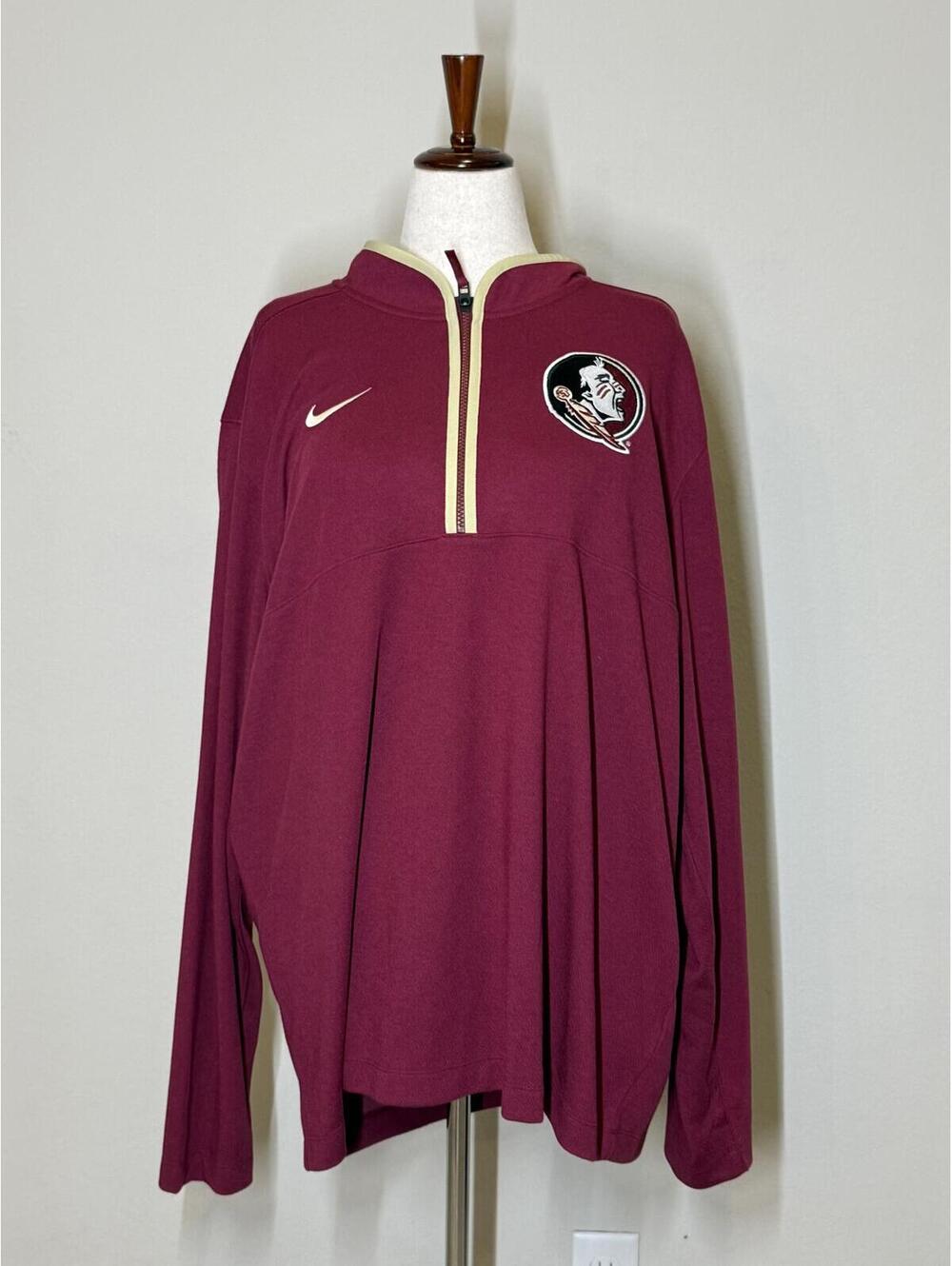 New Men's FSU Florida State Seminoles Nike Dri-Fit 1/4 Zip Pullover Large